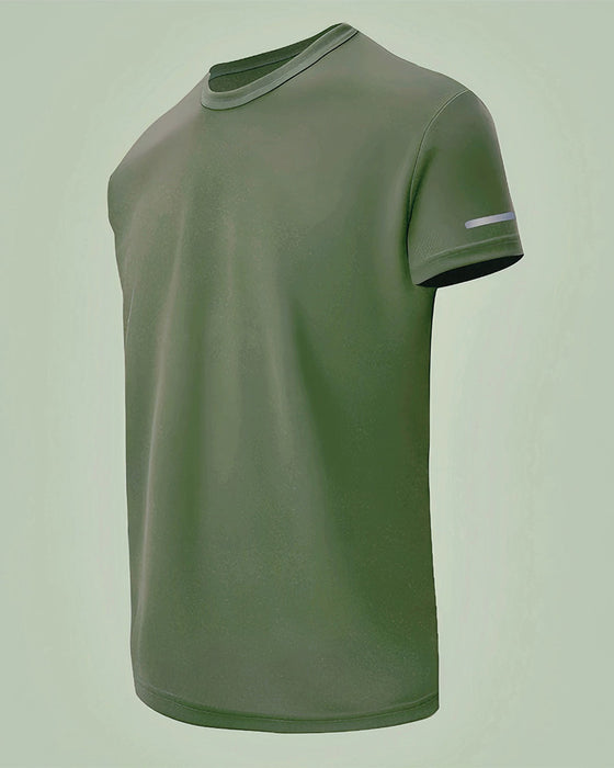 Men's Solid Color Short Sleeve Athletic T-Shirt