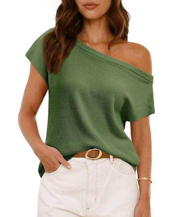 Off-Shoulder Short Sleeve Pullover