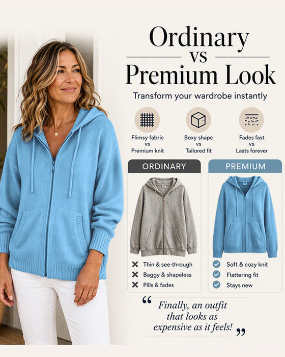 Solid Hooded Zip Cardigan