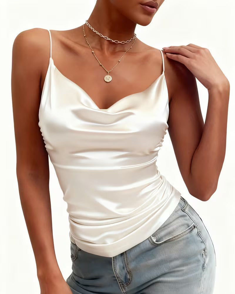 Solid Cowl Neck Cami Top