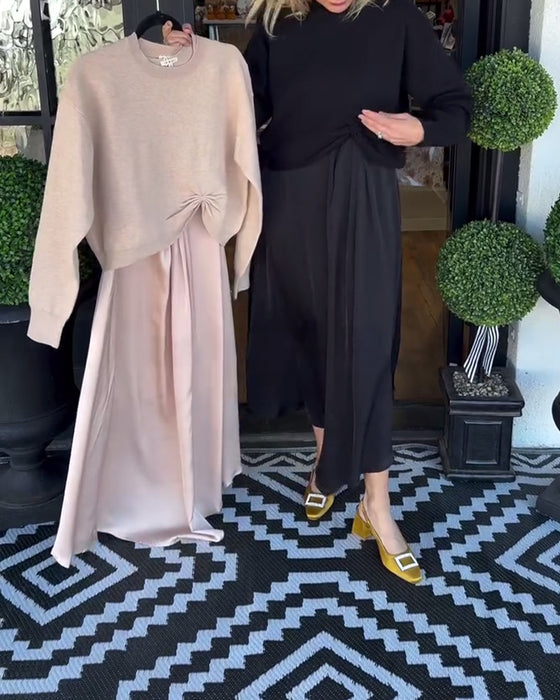 Solid Color Pleated Versatile Set