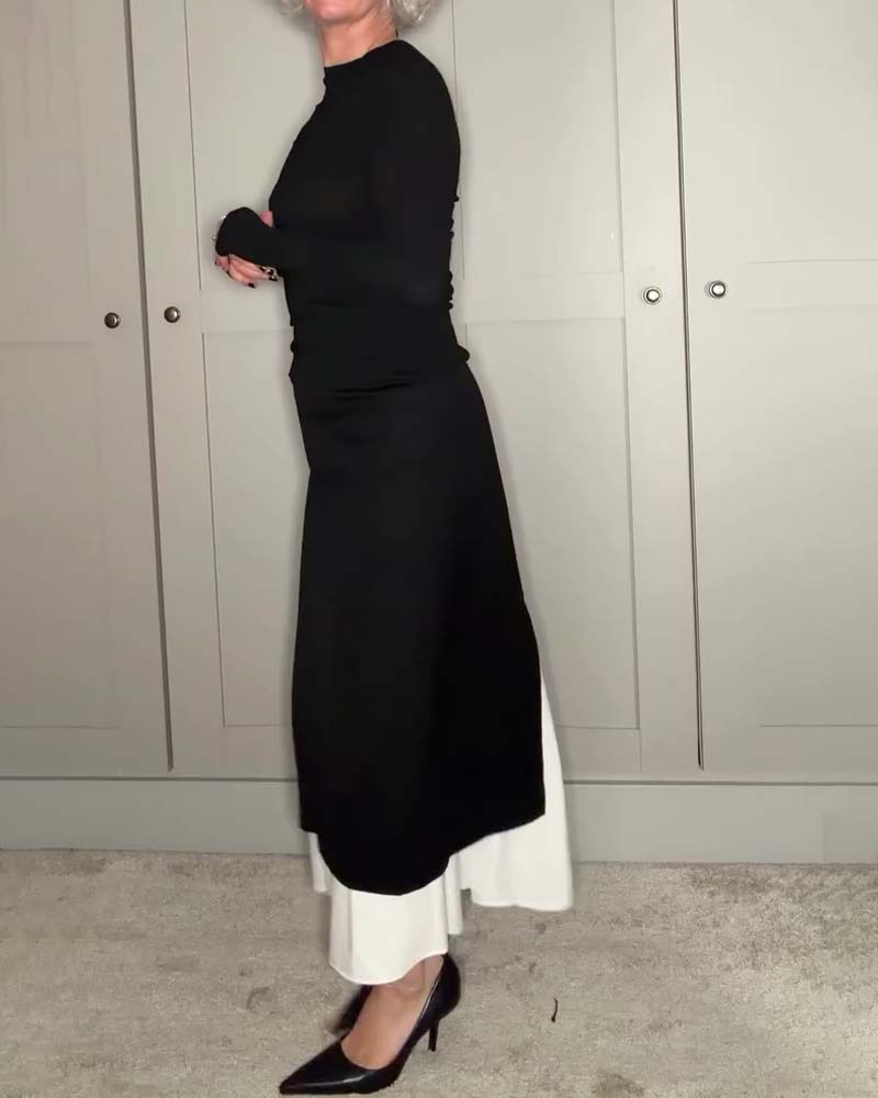 Slimming Color-Blocked Maxi Dress