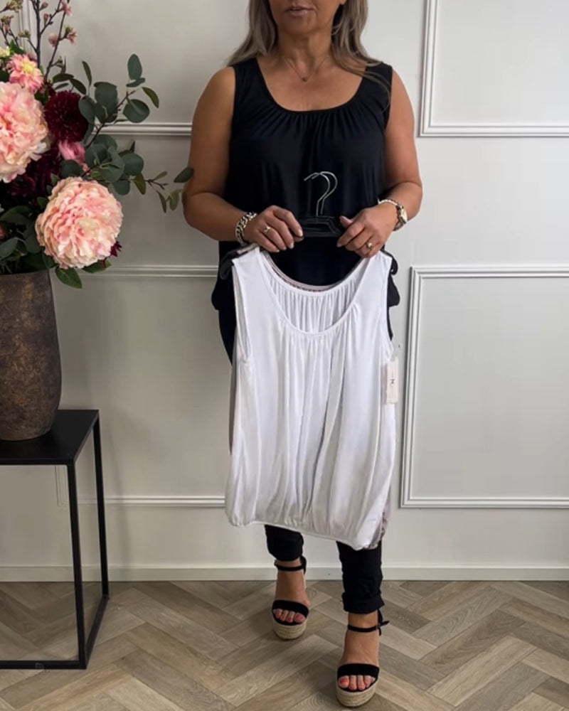 Bulit In Bra U-neck Casual Tank Top