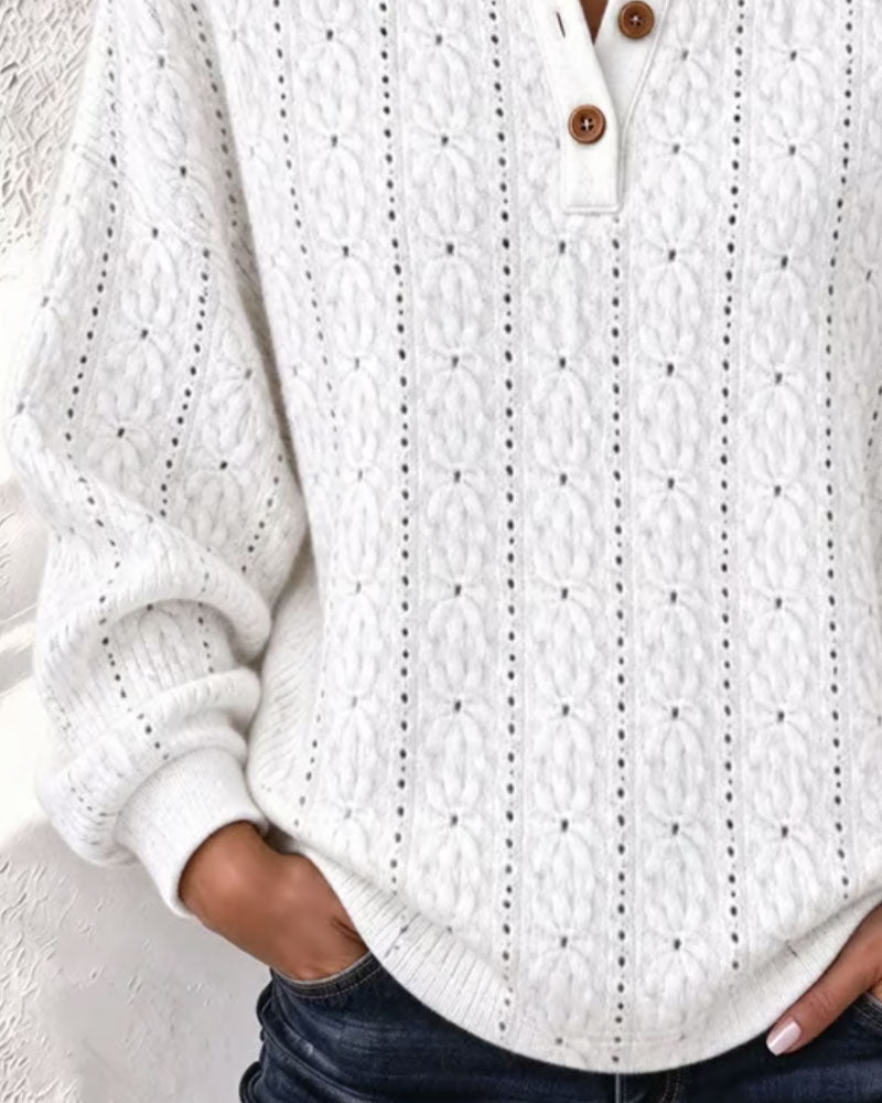 Button Casual Collar Sweatshirt