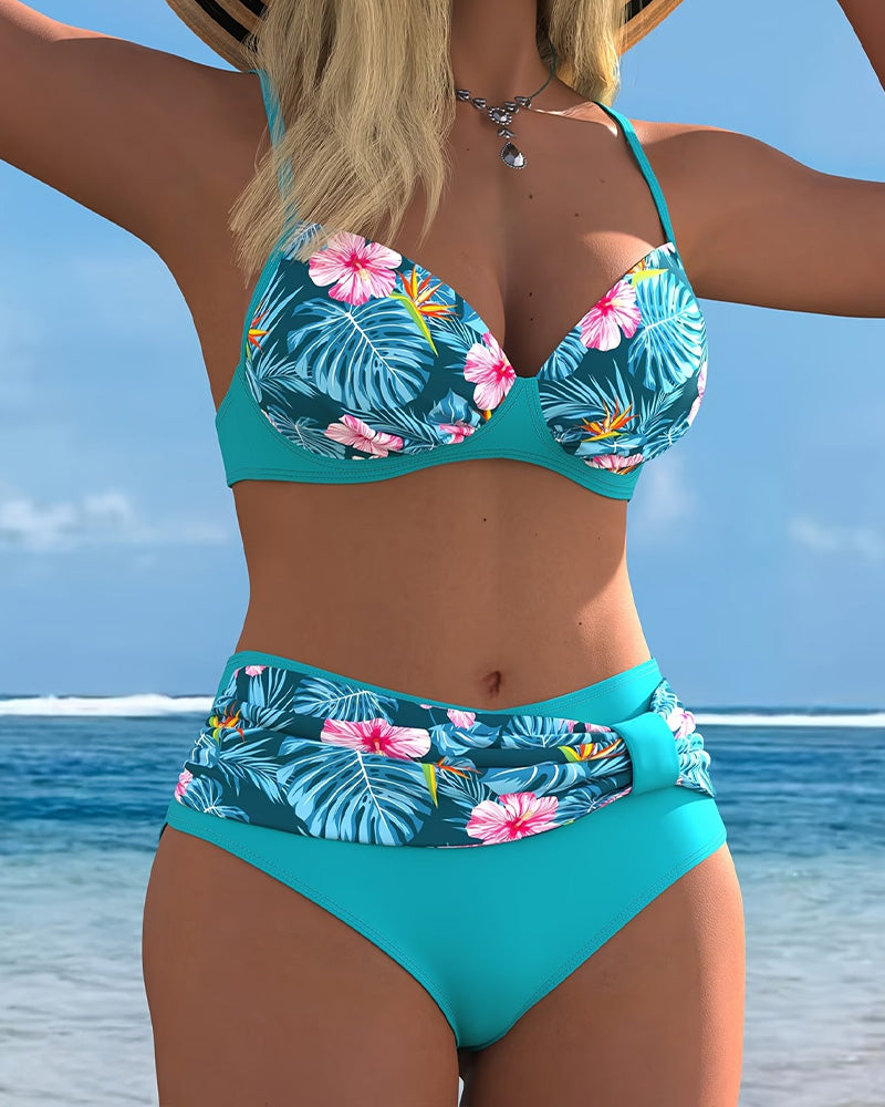 Fashion Printed Bra Top Bikini
