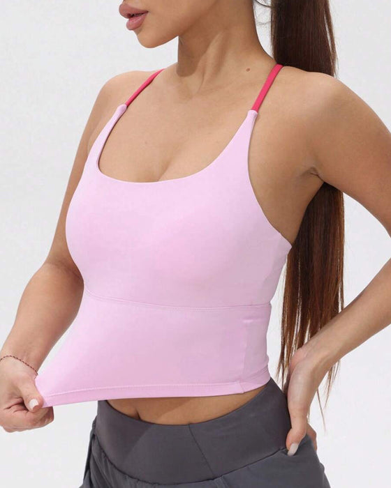 Integrated Chest Pad Sports Tank Top
