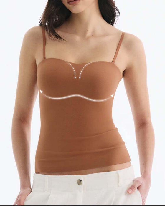 Strapless Solid Built In Bra Cami Top