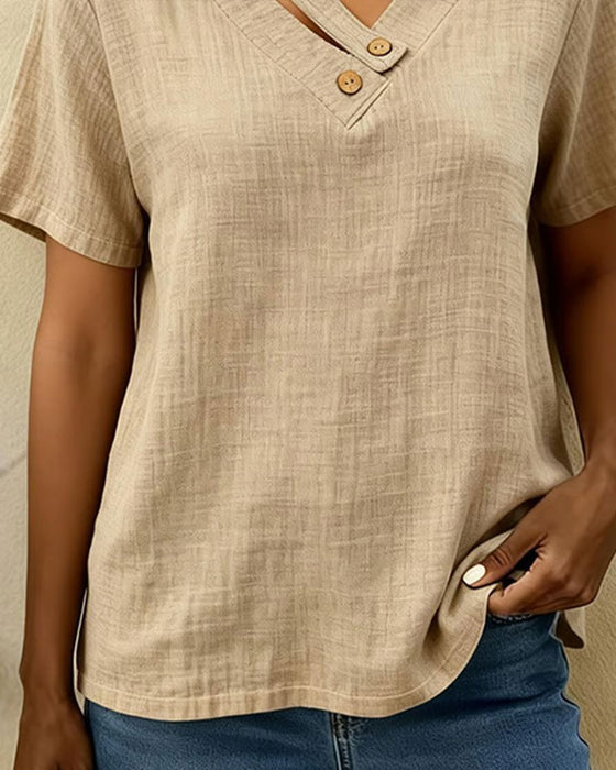 Loose V-Neck T-Shirt
