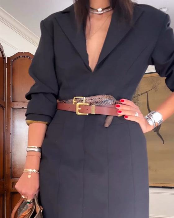 V-Neck Stylish Workwear Dress