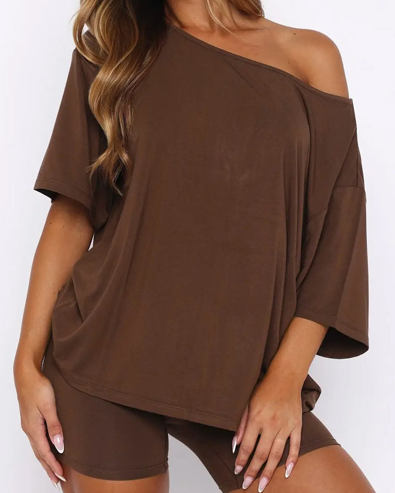 Textured Solid Two-Piece Set
