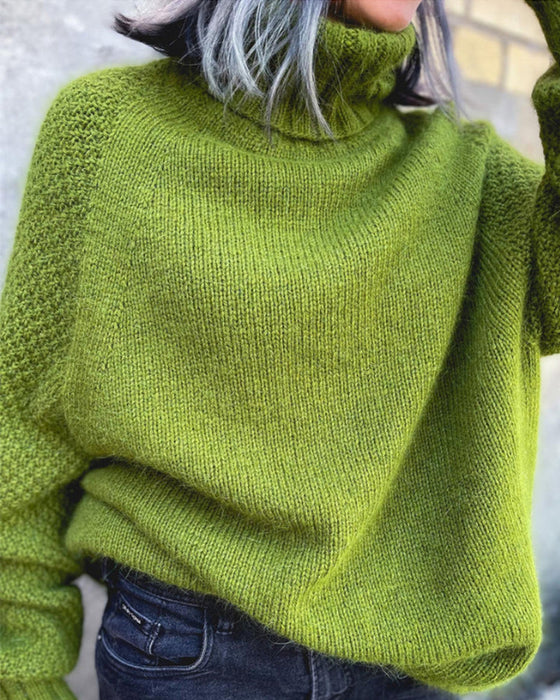 Solid color turtleneck sweater