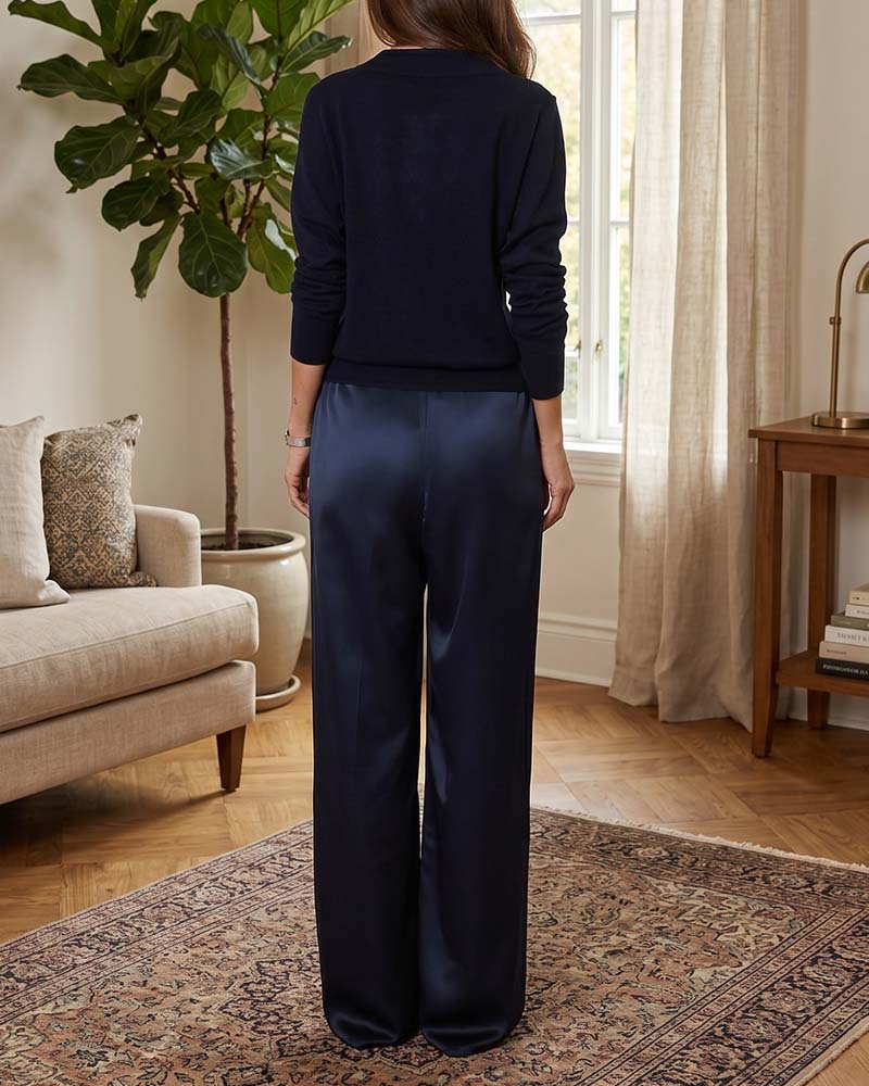 Casual Solid Color Straight Pants
