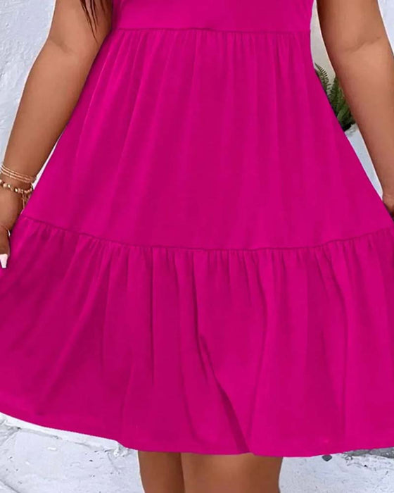 Double Layer Tiered Ruffle Tank Dress