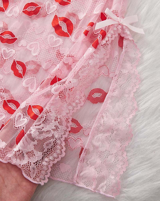 Lip Print Sleep Dress