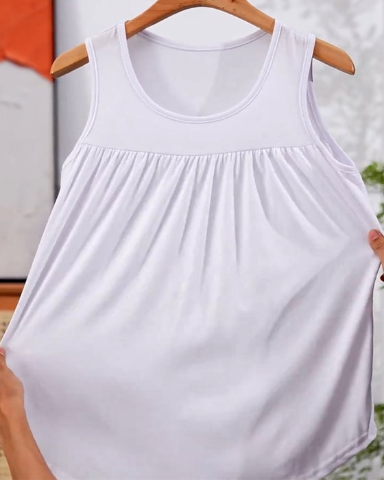 Sleeveless Pleated Loose Vest Three-Piece Set