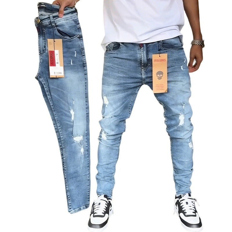 Distressed Slim-Fit Tapered Jeans