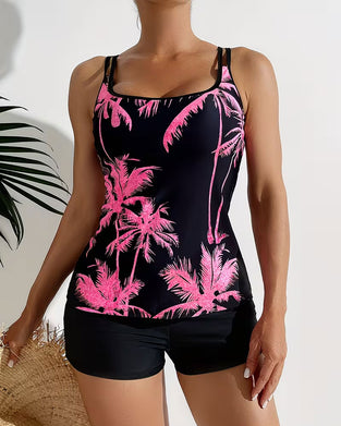 Tank Top Style Beach Tree Print Tankini