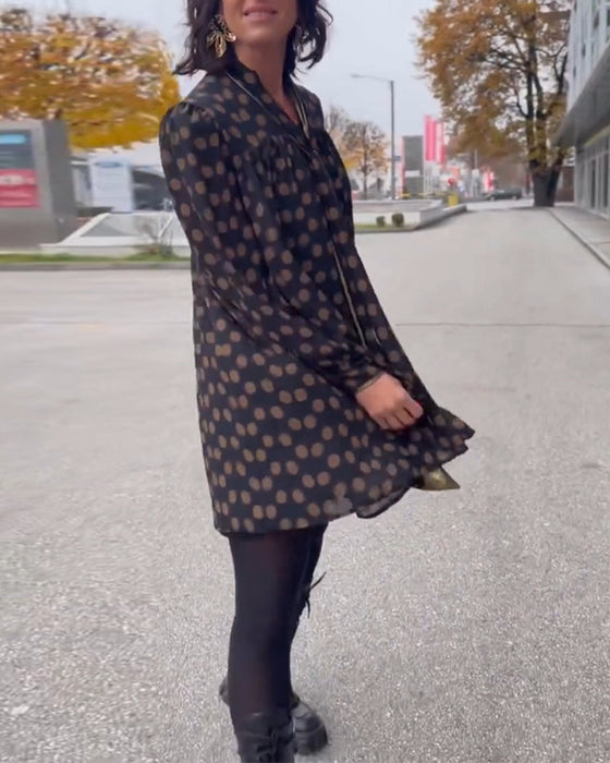 Polka Dot Long Sleeve Dress