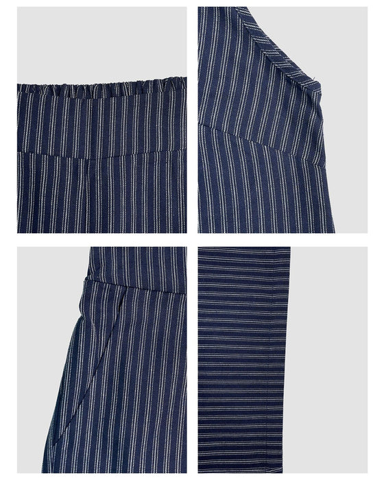 Striped Camisole Wide Leg Pants Set