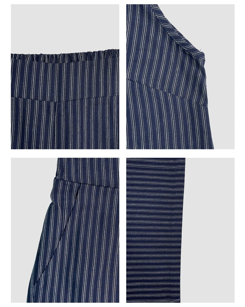 Striped Camisole Wide Leg Pants Set