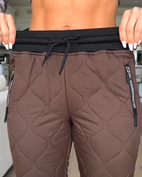 Quilted Hemmed Cotton Pants