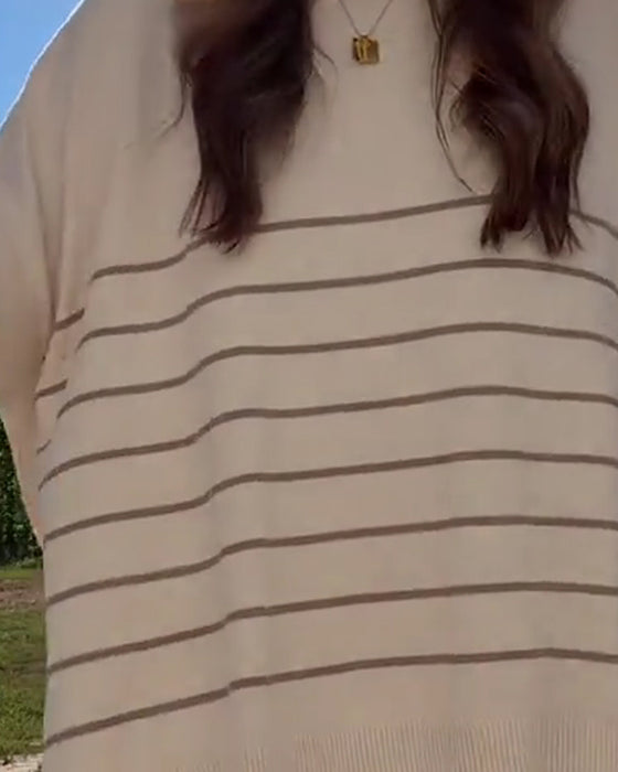 Stripe Loose Casual Shorts Set
