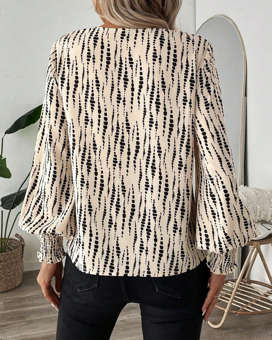 V-Neck Casual Blouse