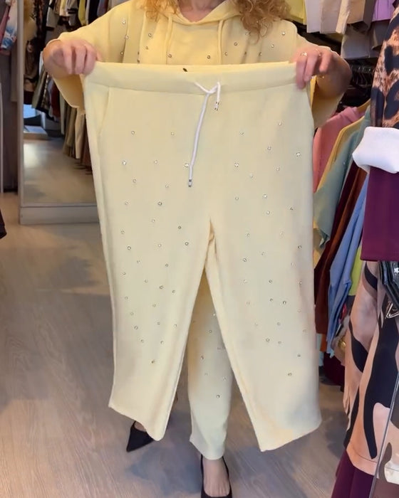 Hooded Beaded Casual Set