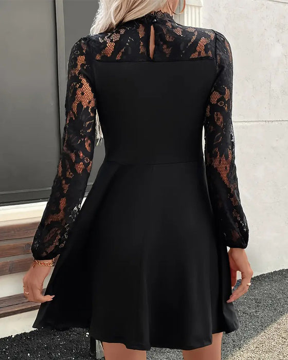 Elegant Lace Solid Color Dress