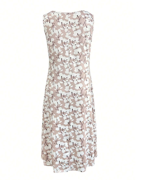 Sleeveless Floral Print Dress