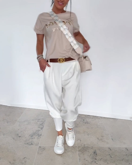 Fashion Solid Color Cropped Pants