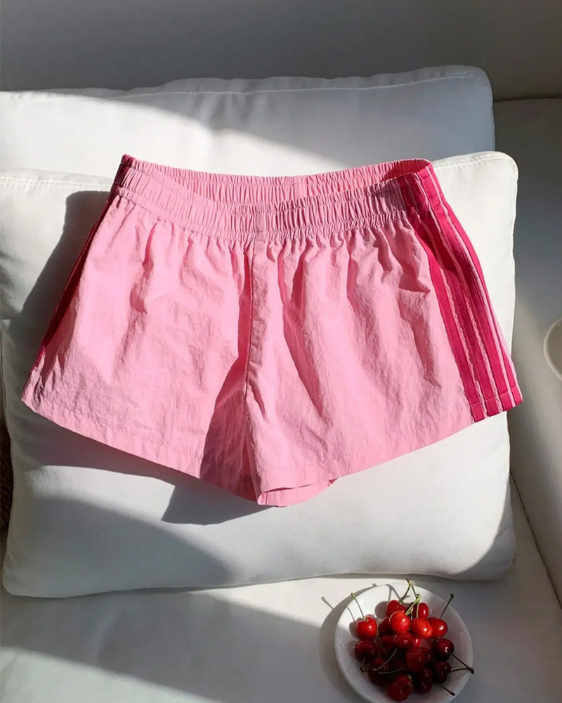 Striped Contrasting Track Shorts