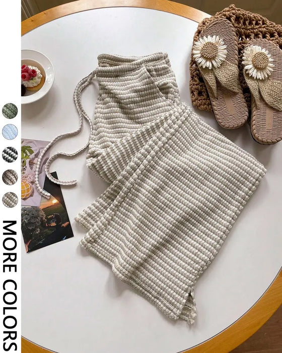 High Waist Striped Casual Pants