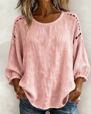 Hollow 100% Cotton  Blouse