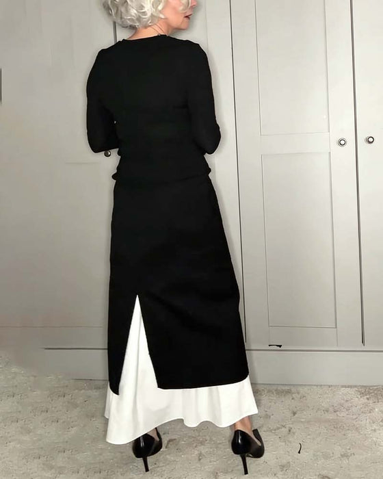 Slimming Color-Blocked Maxi Dress