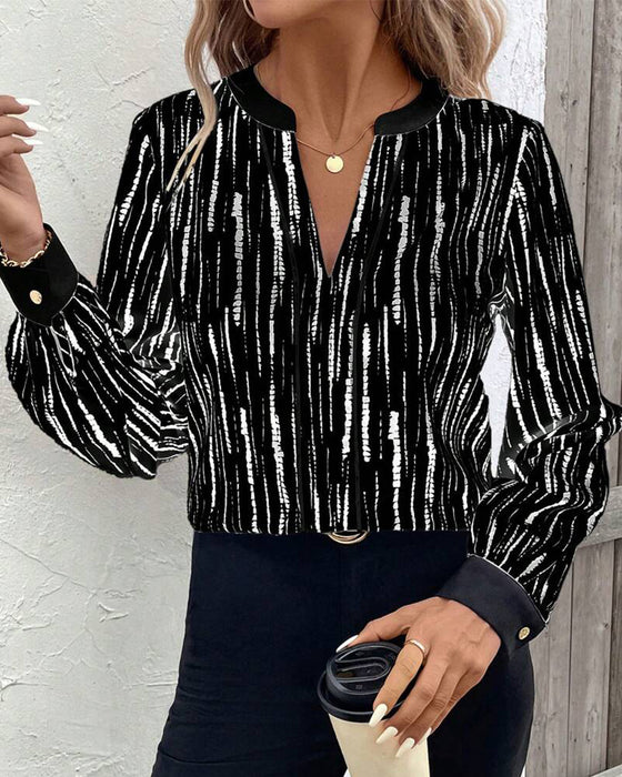Fashionable Geometric Print Blouse