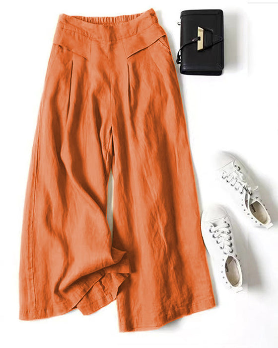 Loose High-Waist Slimming Cropped Pants