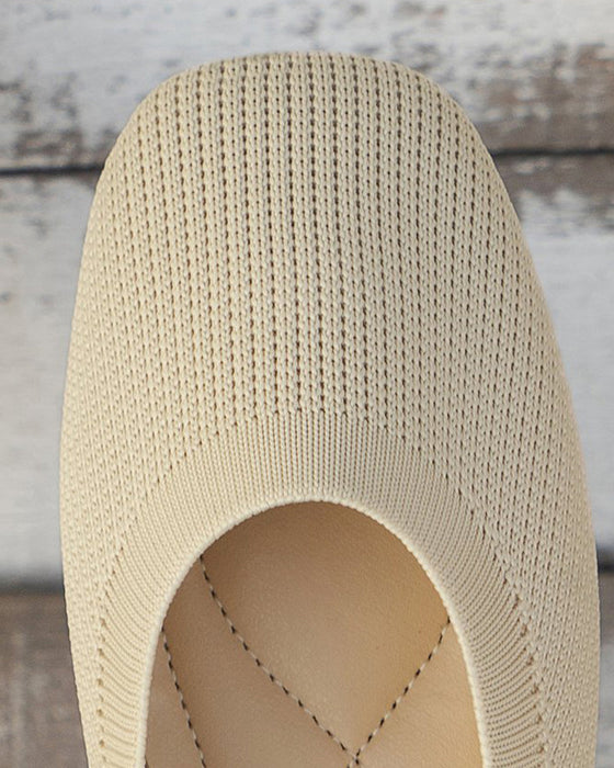 Round toe breathable flat shoes