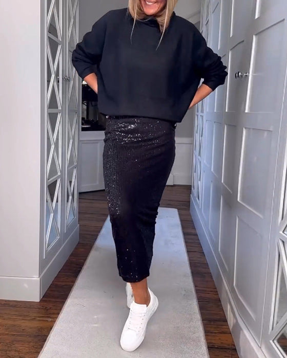 Solid color simple skirt