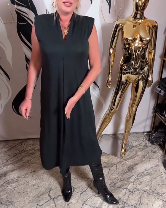 V-Neck Fashionable Sleeveless Dress