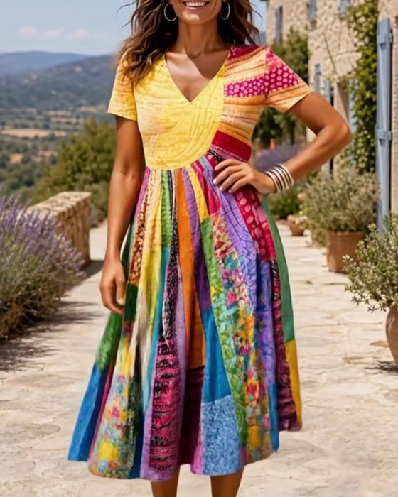 Colorful Casual Trendy Dress