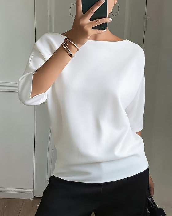 Off-The-Shoulder Three-Quarter Sleeve Top