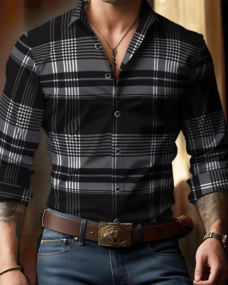 Plaid Casual Long-Sleeved Shirt