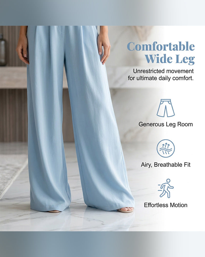V-Neck Cross Waist-Cinching Wide Leg Jumpsuit