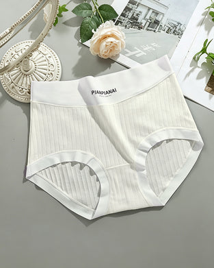 Solid Color High Waist Panties