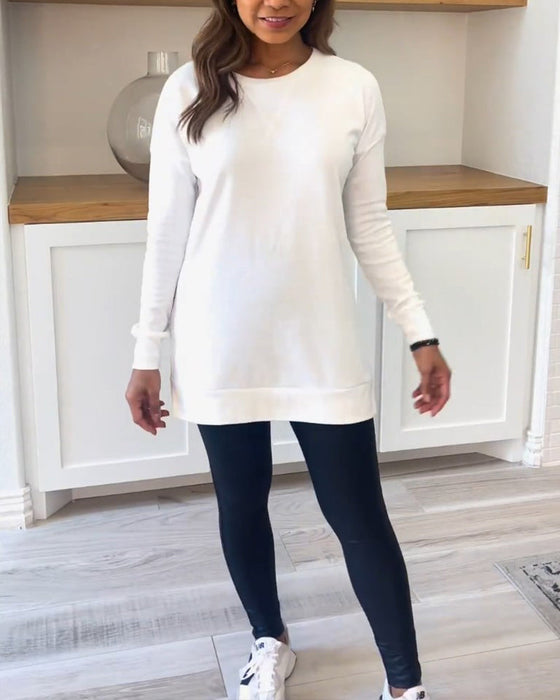 Solid Color Top with Long Sleeve