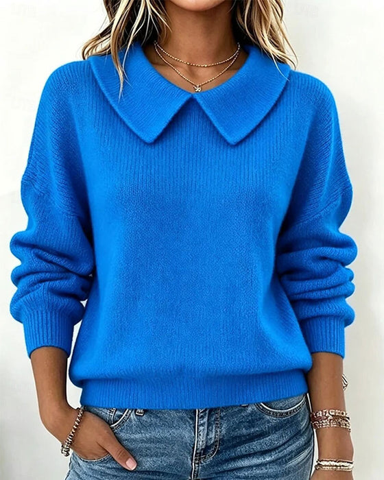 Peter Pan Collar Solid Color Pullover