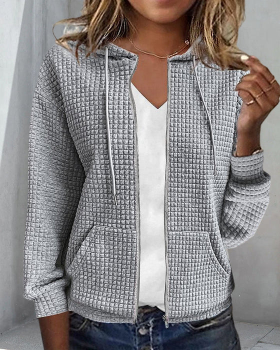 Plain pocket casual jacket
