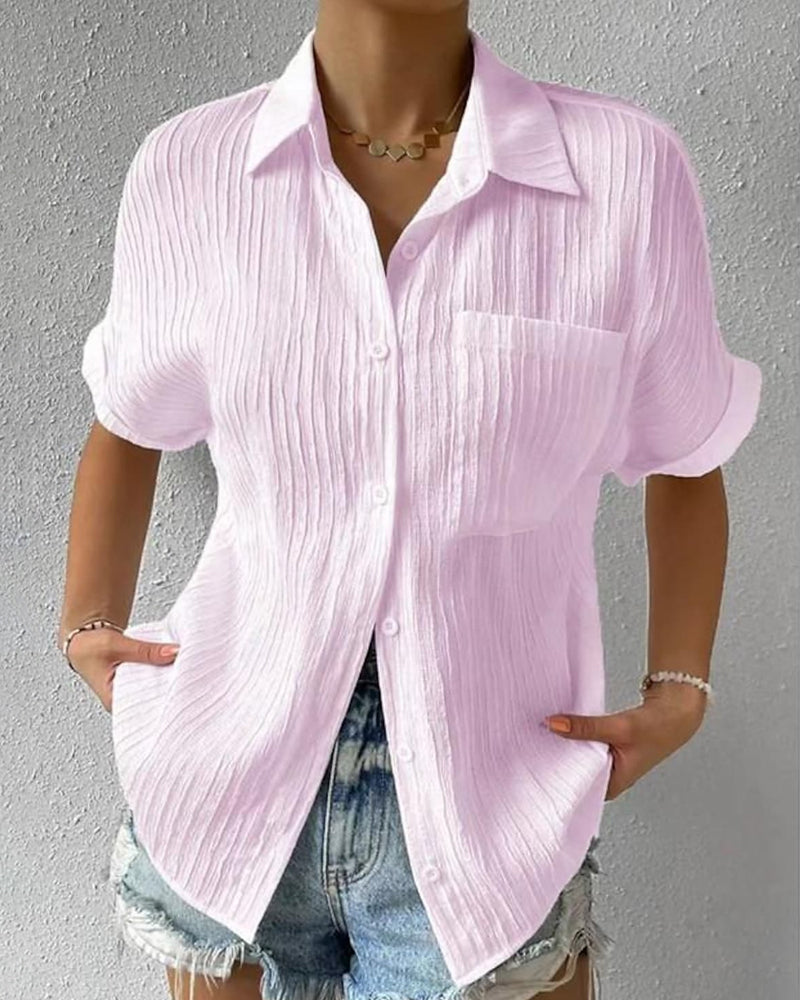 Solid color comfort short sleeve shirt