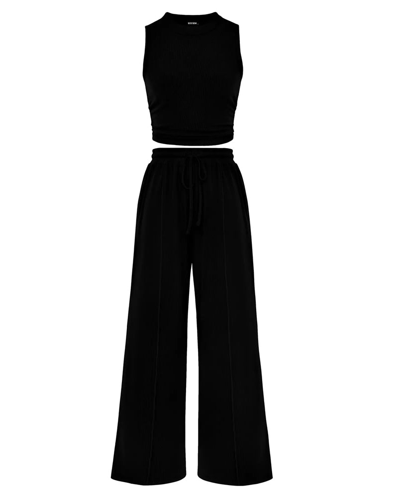 Vest and Elastic-Waist Trousers Set